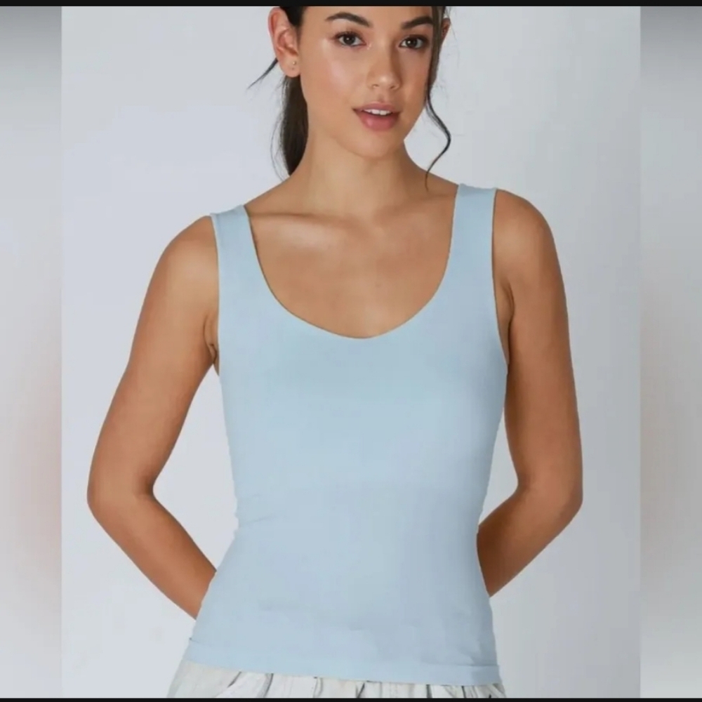 Nikibiki Tank Top In Breezy Blue With Shelf Bra NWOT
